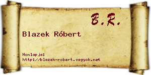 Blazek Róbert névjegykártya